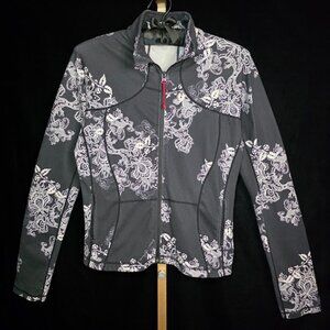 Lululemon Black & White Floral Zip Up Jacket